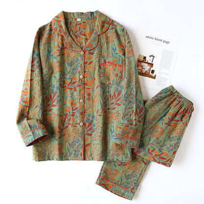 Vintage loungewear sæt – grøn og orange – størrelse 2XL