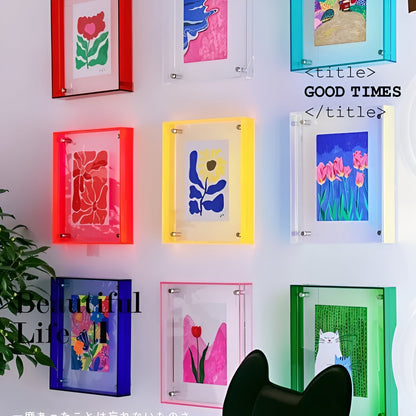 Akryl fotoramme med neon-design i 80'er-stil – moderne og dekorativ