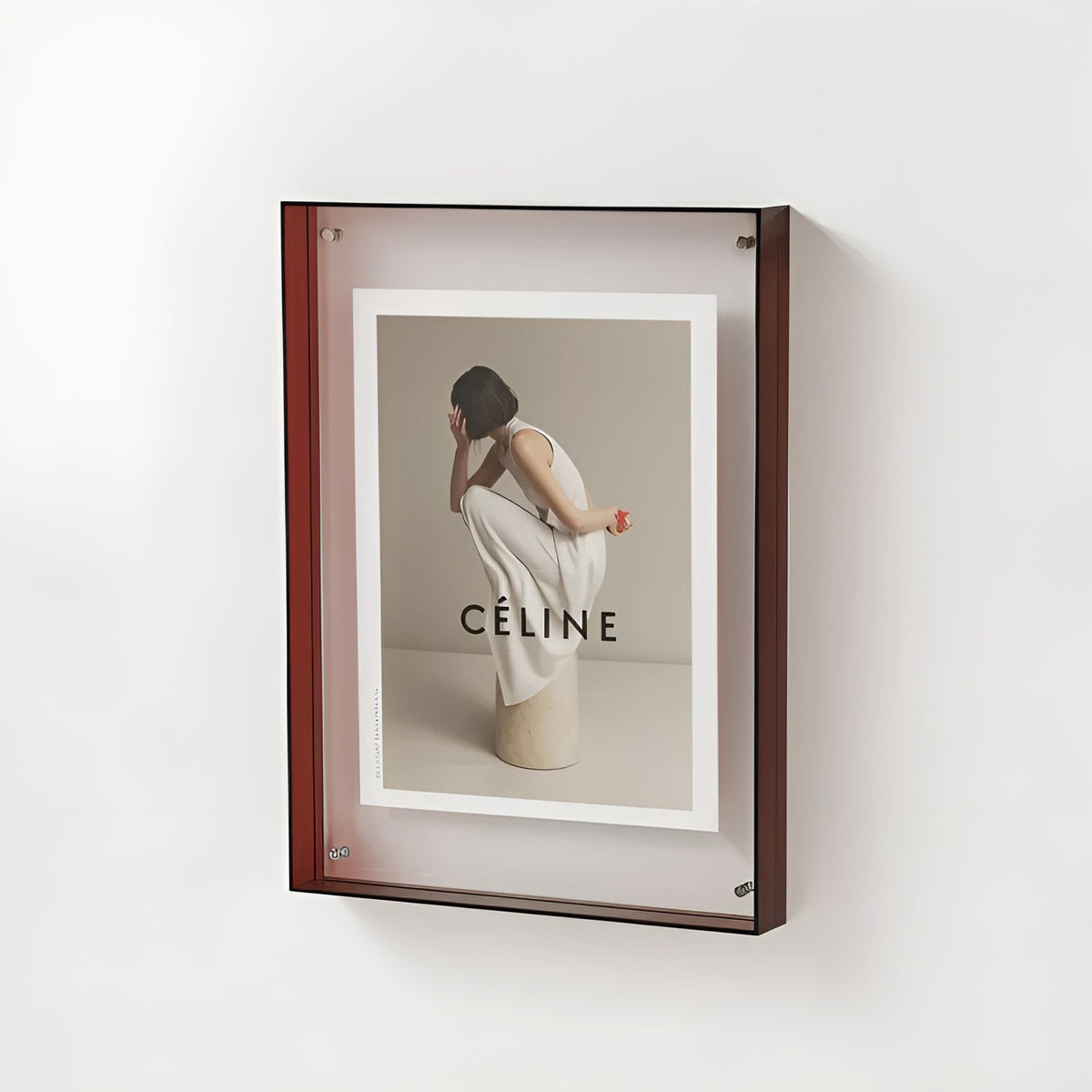 Akryl fotoramme 16x21 cm i brun – neon retro-design