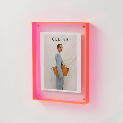 Akryl fotoramme 16x21 cm i lysende rød – neon retro-design