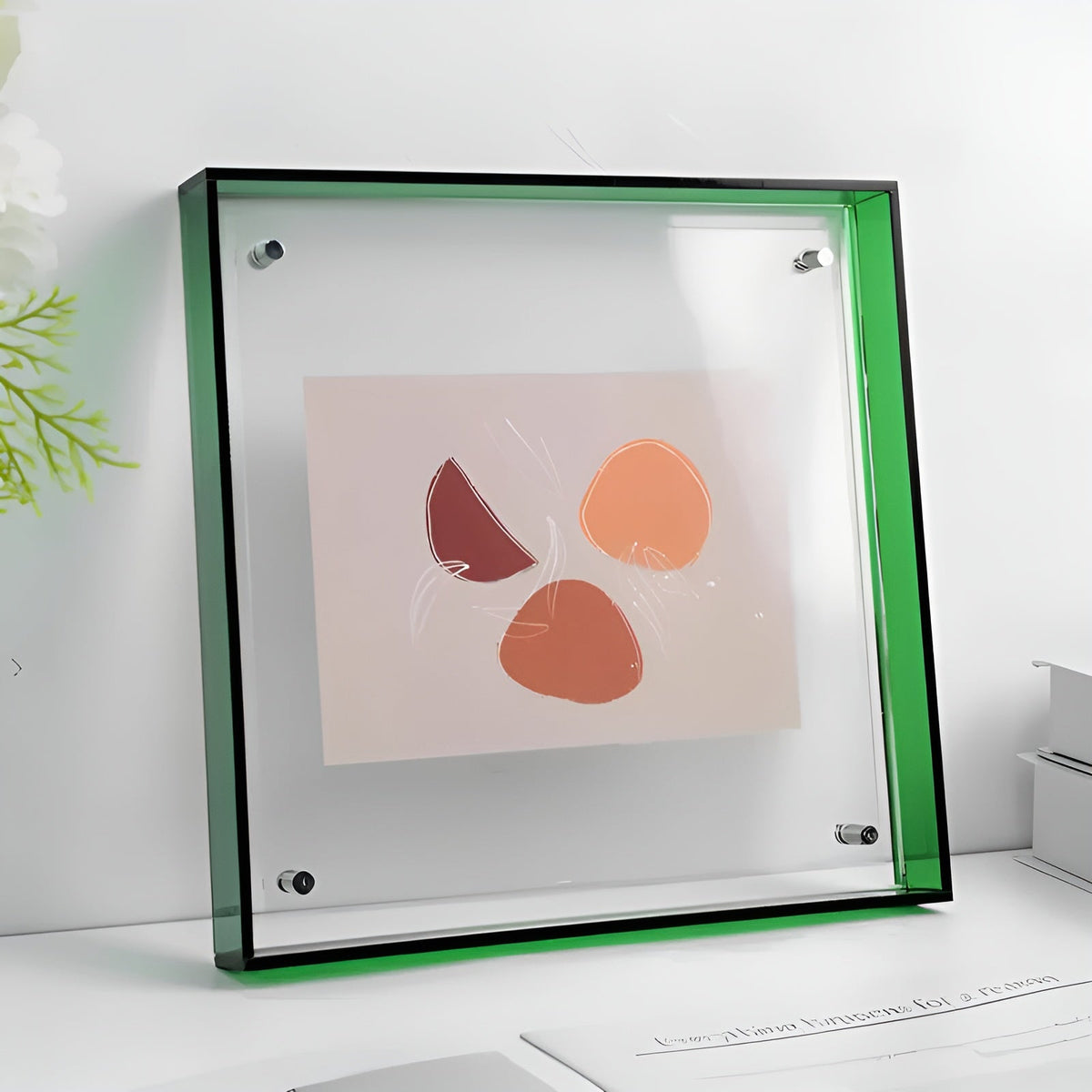 Akryl fotoramme 16x21 cm i grøn – neon retro-design