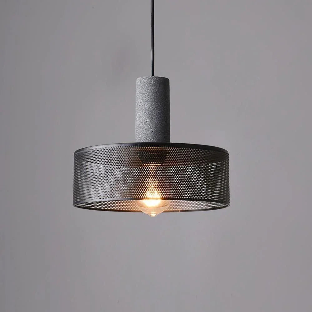 Akselund Pendellampe – Nordisk Vintage Loftlampe i Cement og Metal - Lioren