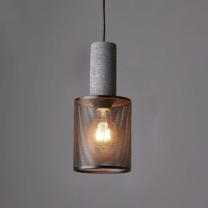 Akselund Pendellampe – Nordisk Vintage Loftlampe i Cement og Metal - VELISSE06Lioren