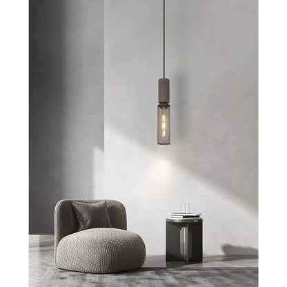 Akselund Pendellampe – Nordisk Vintage Loftlampe i Cement og Metal -