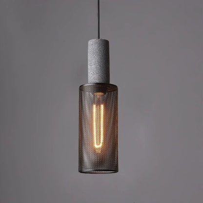 Akselund Pendellampe – Nordisk Vintage Loftlampe i Cement og Metal - Lioren