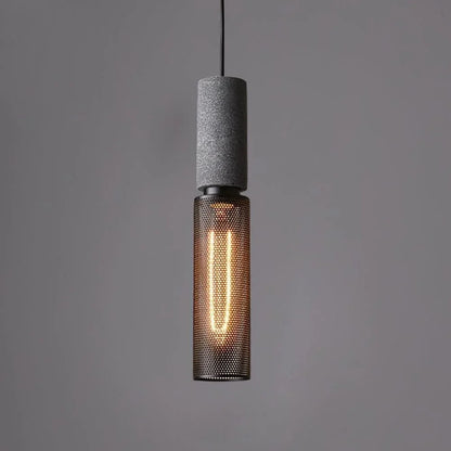Akselund Pendellampe – Nordisk Vintage Loftlampe i Cement og Metal - Lioren
