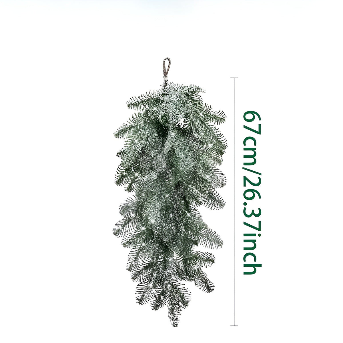 Kunstig Juleguirlande – Med Sneperler og Frosteffekt | Dekorativ Ophæng til Dør, Pejs og Trappegelænder