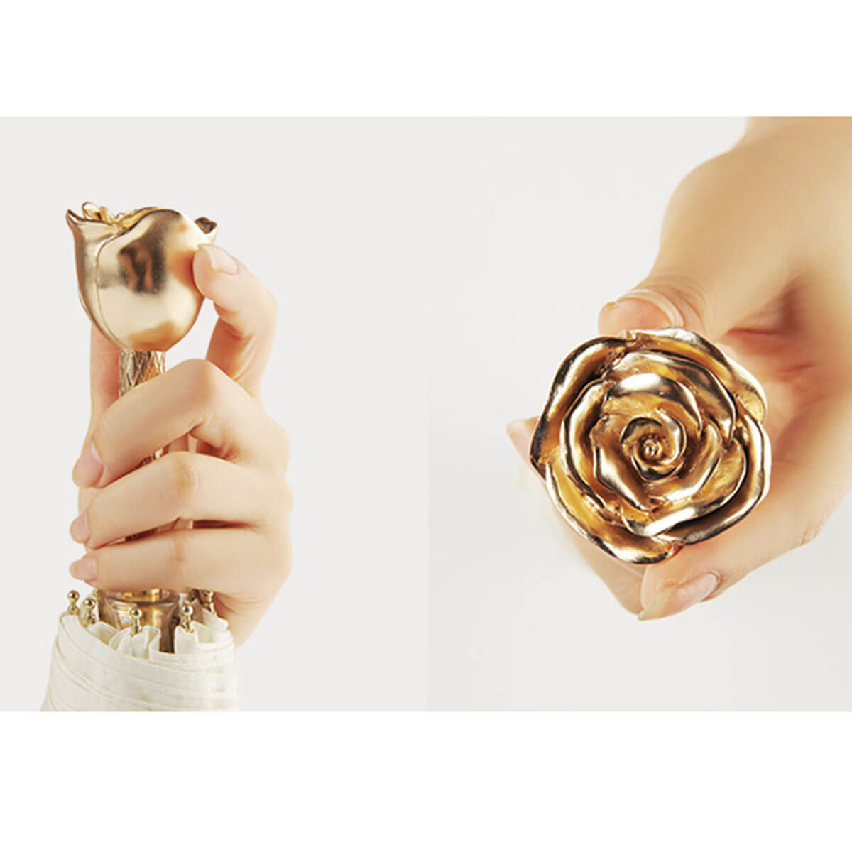 Stilfuld dame-paraply med elegant rosedesign