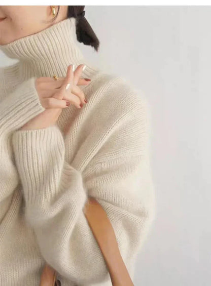 Kashmirsweater til damer i flere farver – beige, grå, sort og hvid