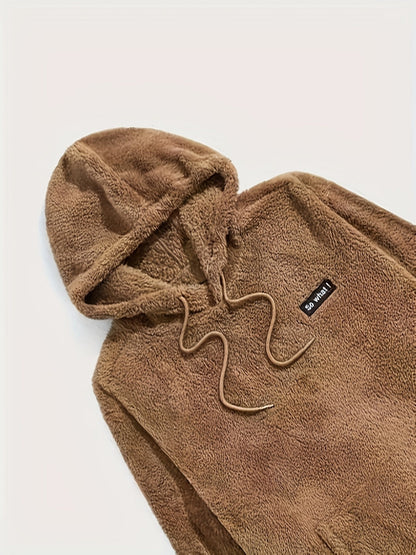 Teddyfleece pyjamassæt i sort til mænd