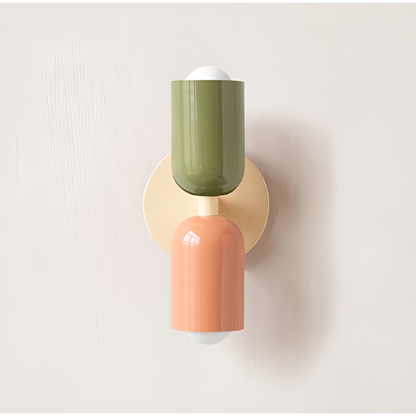 Farbe Wabi Duo LED-væglampe – Grøn / Pink og Beige