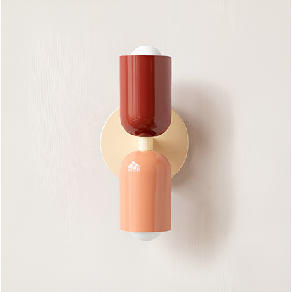 Farbe Wabi Duo LED-væglampe – Rød / Pink og Beige