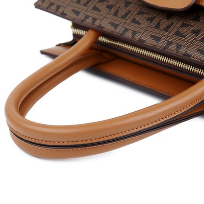 Elegant håndtaske til kvinder i brun – guldfarvede hardware-detaljer