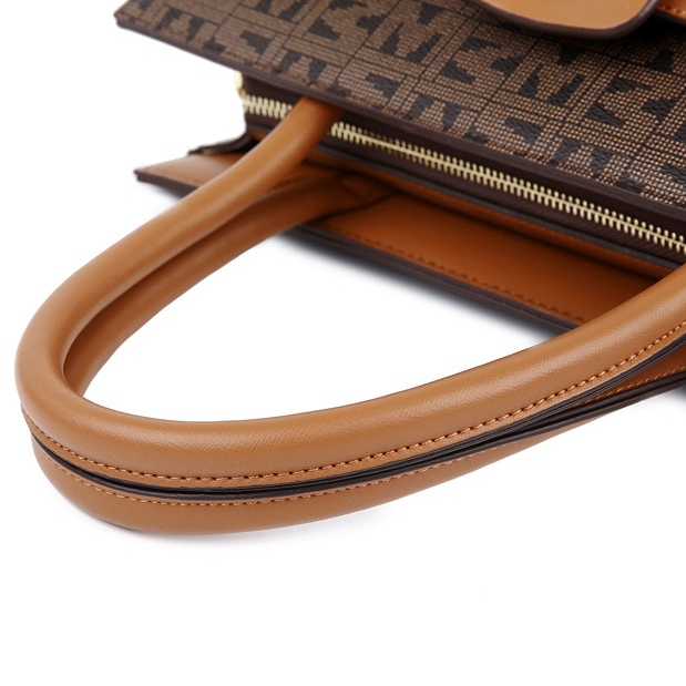 Elegant håndtaske til kvinder i brun – guldfarvede hardware-detaljer