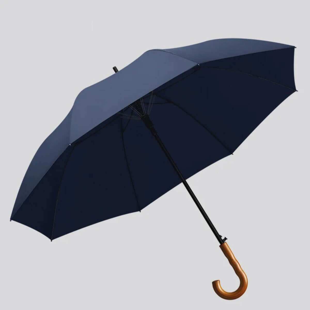 Robust stormfast paraply med langt skaft