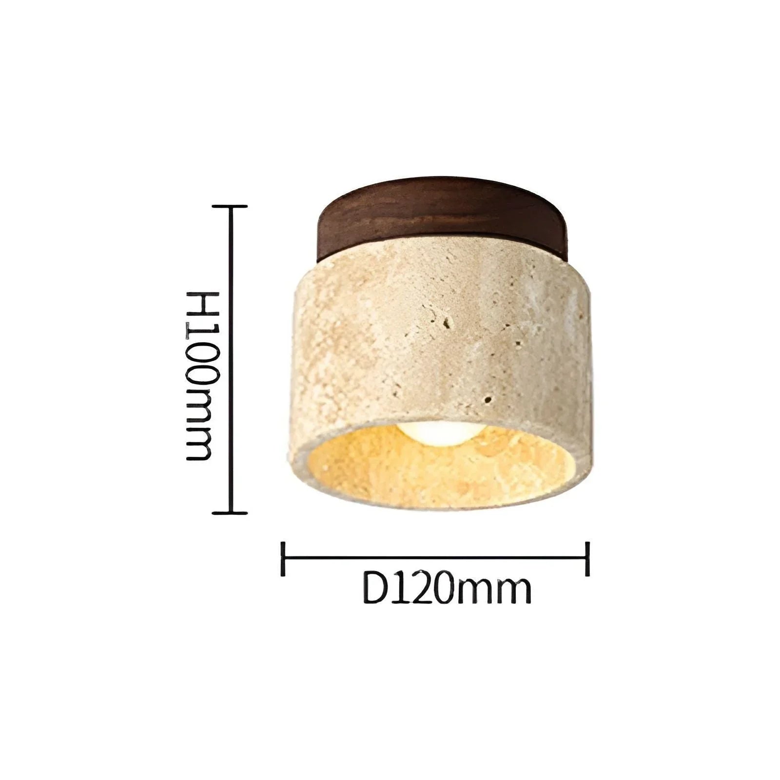Lumi Stone Loftlampe i Travertin – Japansk Inspireret Loftlys - VELISSE17Lioren