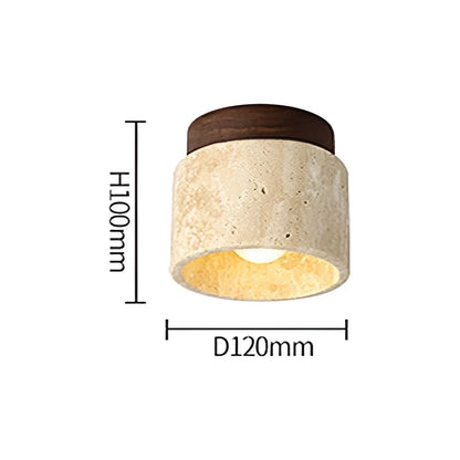 Lumi Stone Loftlampe i Travertin – Japansk Inspireret Loftlys - VELISSE17Lioren