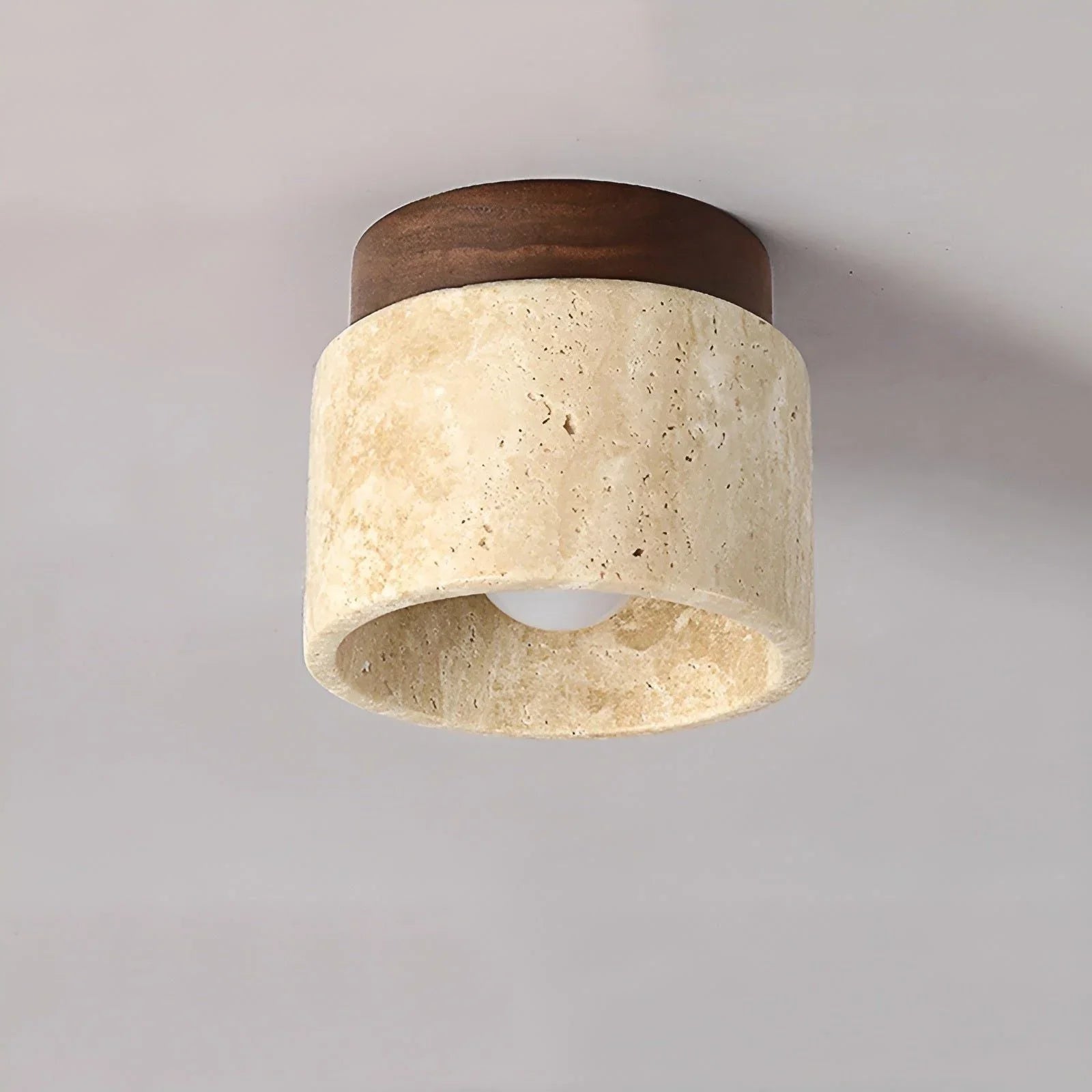 Lumi Stone Loftlampe i Travertin – Japansk Inspireret Loftlys - VELISSE17Lioren