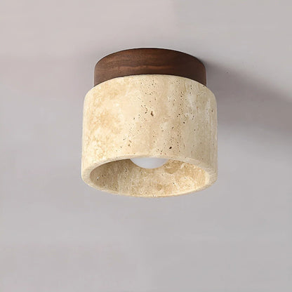 Lumi Stone Loftlampe i Travertin – Japansk Inspireret Loftlys - VELISSE17Lioren