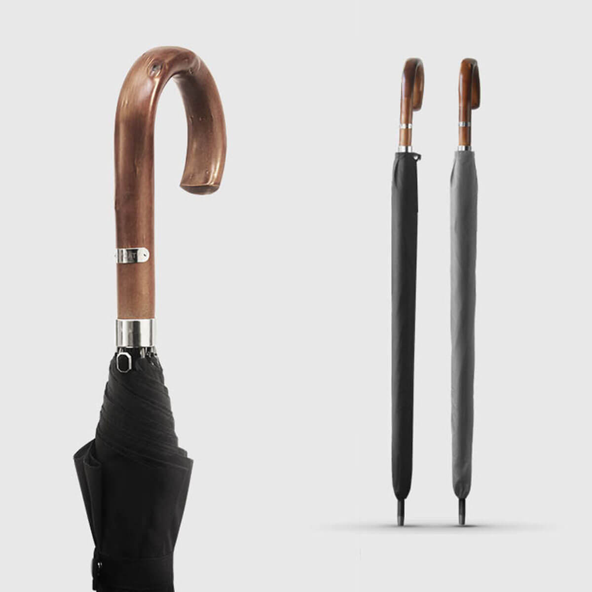 Vandafvisende herreparaply klassisk design sort