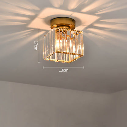 Sort loftlampe med glasskærm i entre