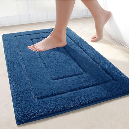 Mikrofiberbademåtte 41x61 cm i marineblå – maskinvaskbar og komfortabel