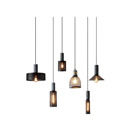 Akselund Pendellampe – Nordisk Vintage Loftlampe i Cement og Metal - Lioren