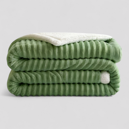 Gult fleece plaid i stor størrelse 200x230 cm til sofa