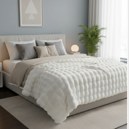 Blødt brun fleece tæppe i størrelsen 152x178 cm til sofa og seng