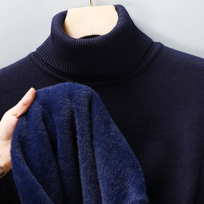 Merino rullekravesweater til herrer – pasform set forfra