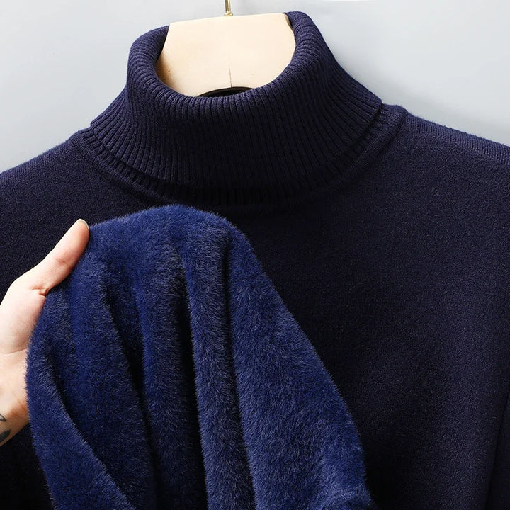 Merino rullekravesweater til herrer – pasform set forfra
