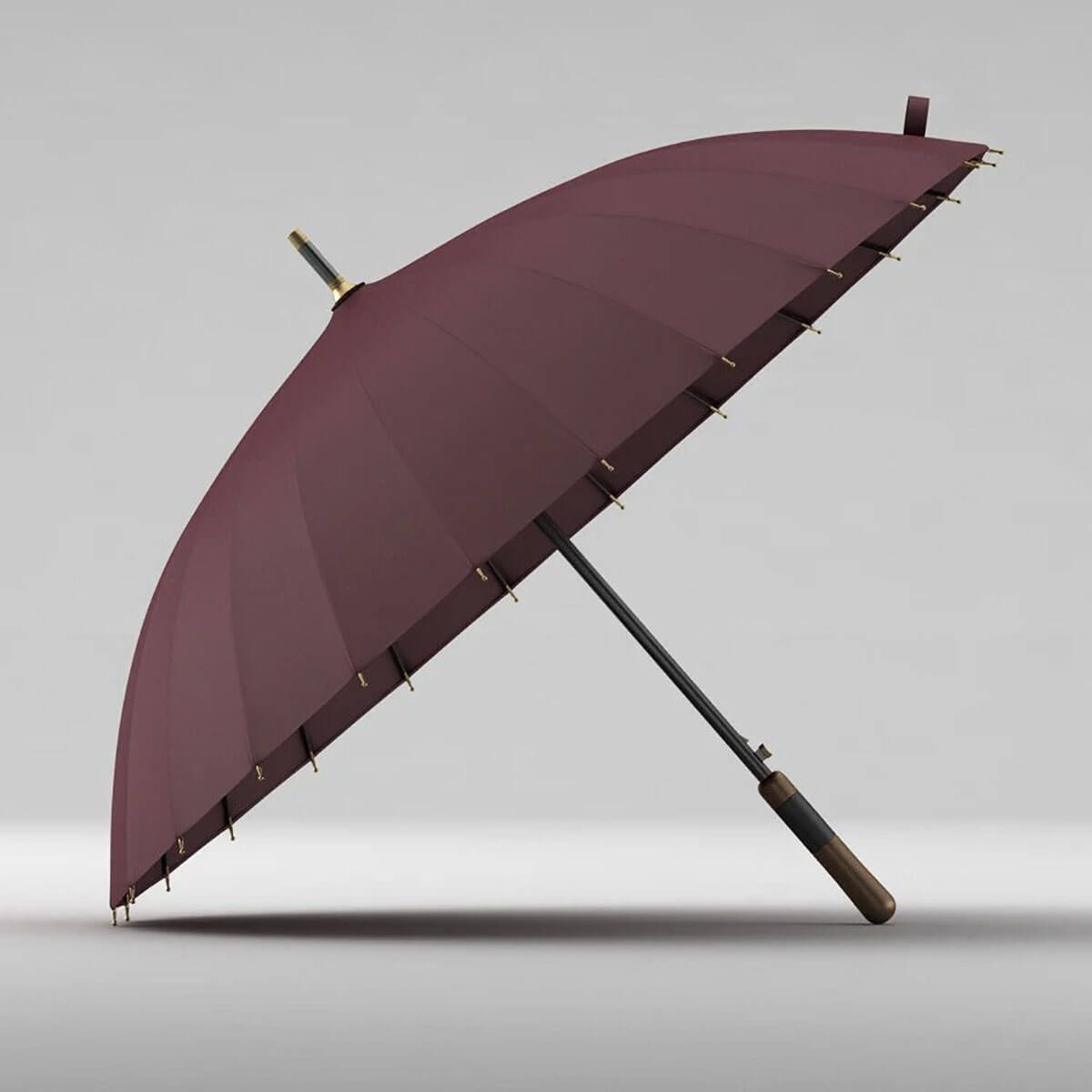 Stor holdbar paraply med stormfast stel
