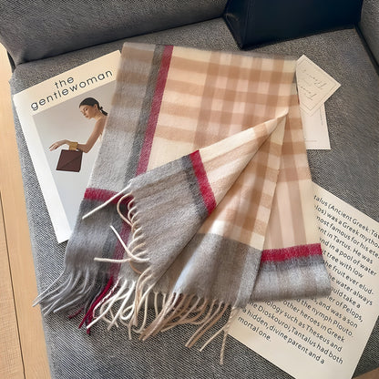 Cashmere-sjal som elegant tilbehør til vinterjakke