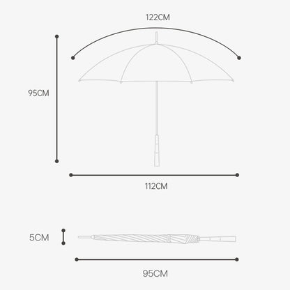 Langt træskaft på klassisk stokparaply
