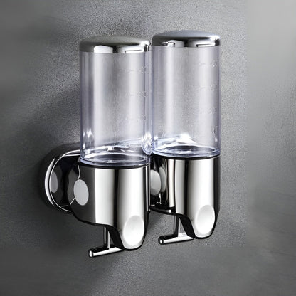 Vægmonteret sæbedispenser, 2 stk., Transparent – 2-pak til badeværelse eller køkken