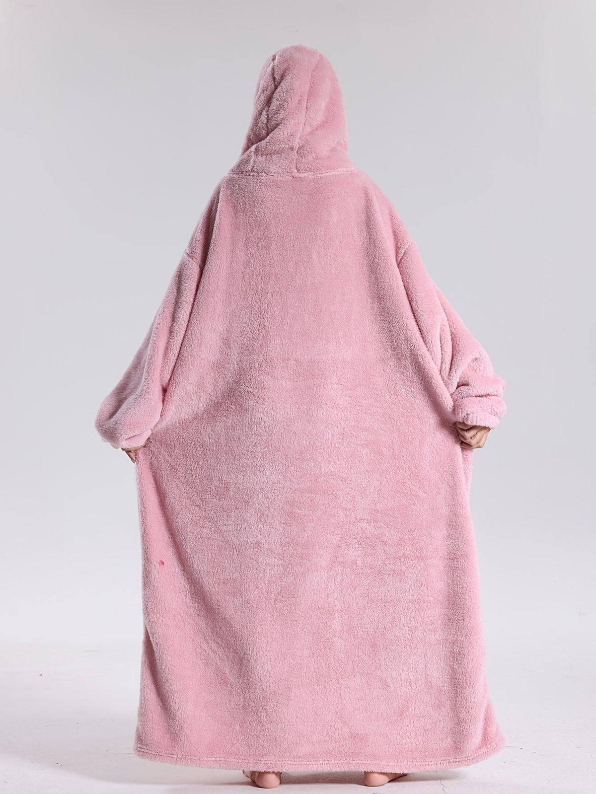 Hoodie-tæppe i rosa farve