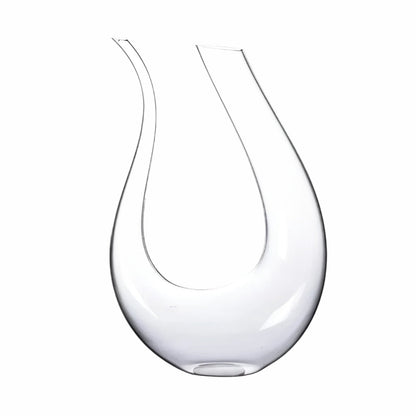 Mundblæst vinkaraffel med belufter i blyfrit krystalglas, 1500 ml – set forfra